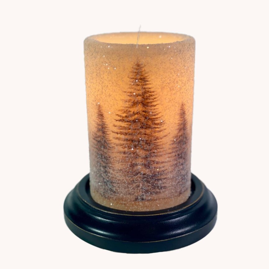 Three Christmas Trees Candle Sleeve - Gumdrop