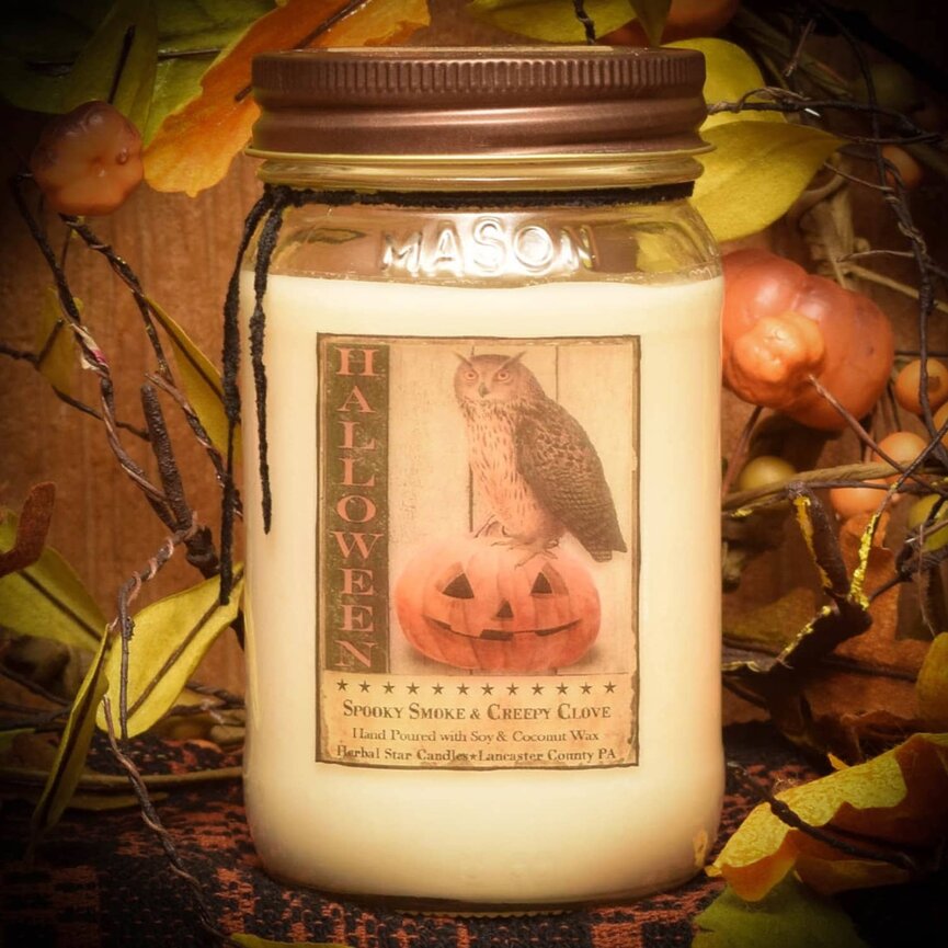 Spooky Smoke & Creepy Clove Soy Jar Candle - 16oz