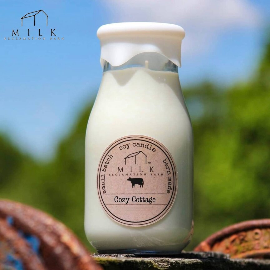 Cozy Cottage Milk Bottle Candle - 16oz
