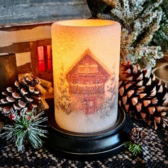 Alpine Cabin Woods Candle Sleeve - Gumdrop