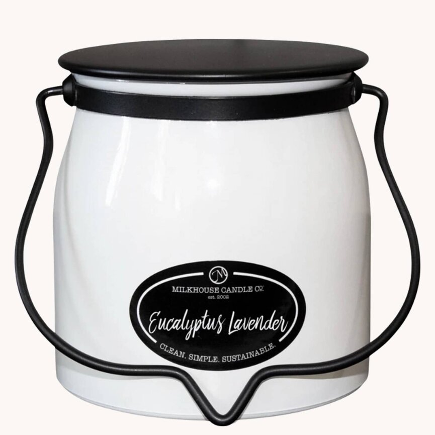 Milkhouse Candle Eucalyptus Lavender 16oz Butter Jar