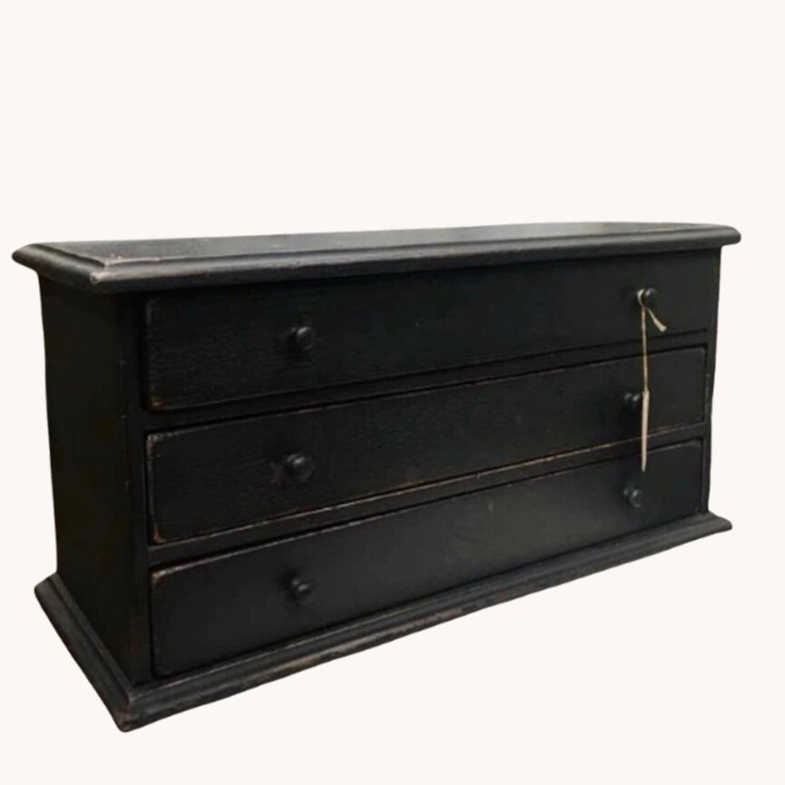 Wooden Sewing Box - Black