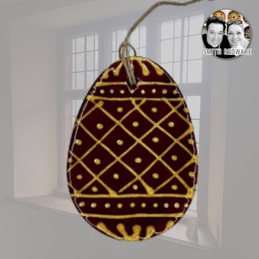 Smith Redware - Easter Egg Ornament Brown