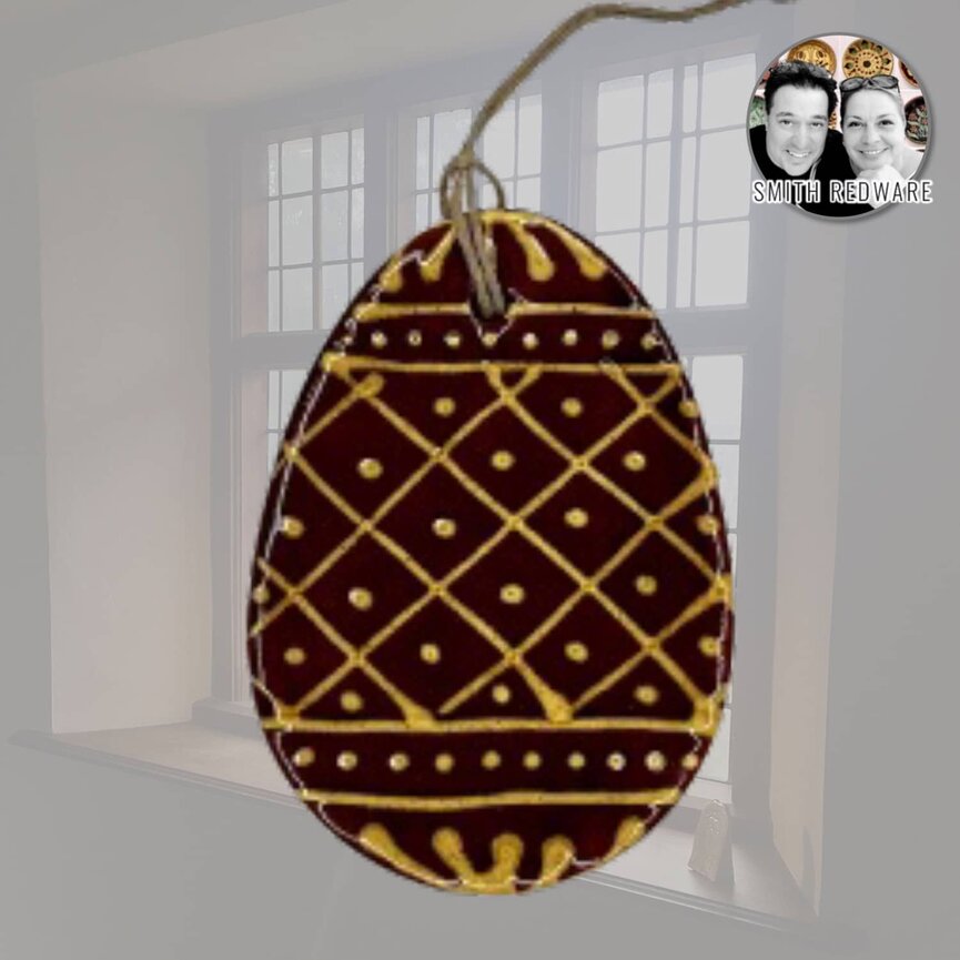 Smith Redware - Easter Egg Ornament Brown