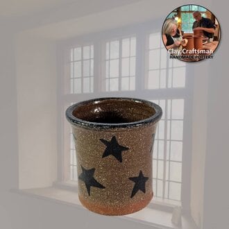 Stars Mini Brown Crock - 2.5"