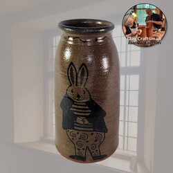 Clay Craftsman Brown Mini Crock with Stars