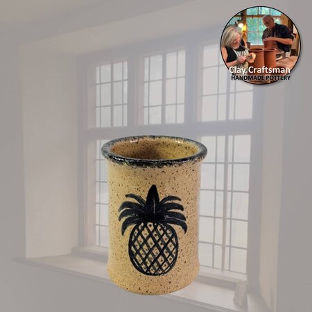 Pineapple Mini Bisque Crock - 2.5"