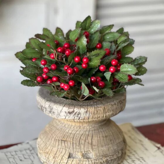 Holly Half Sphere with Berry - 10"