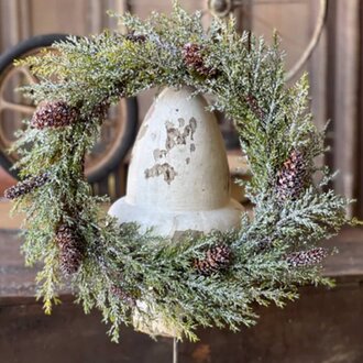 Prickly Pine Candle Ring Snow - 11"