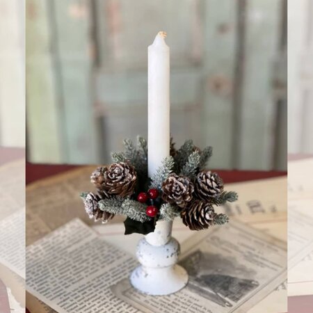 Icy Berries with Mini Cone Candle Ring - 1"