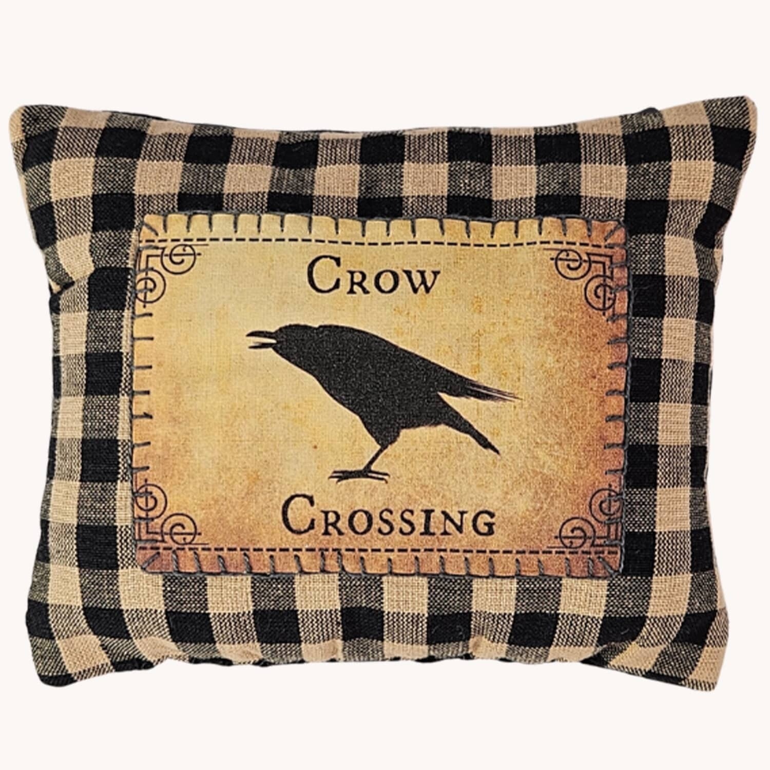 Primitive Crow Throw Pillows
