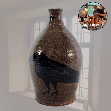 Black Crow Round Bud Vase - Large