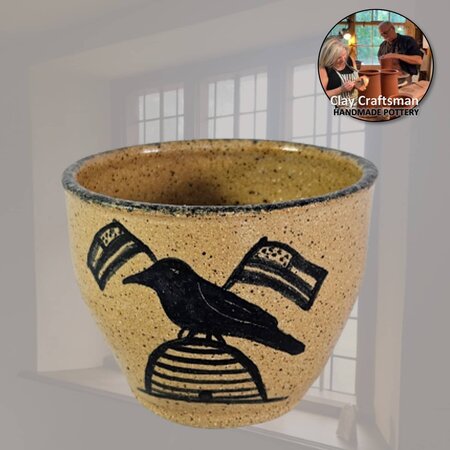 Clay Craftsman Brown Mini Crock with Stars