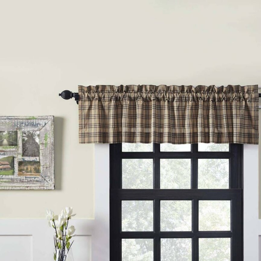 Sawyer Mill Charcoal Plaid Lined Valance