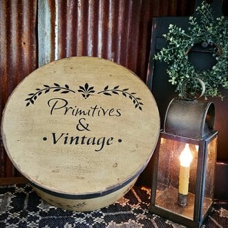 Primitives & Vintage Large Round Buttermilk Box with Lid Primitives & Vintage - 14"