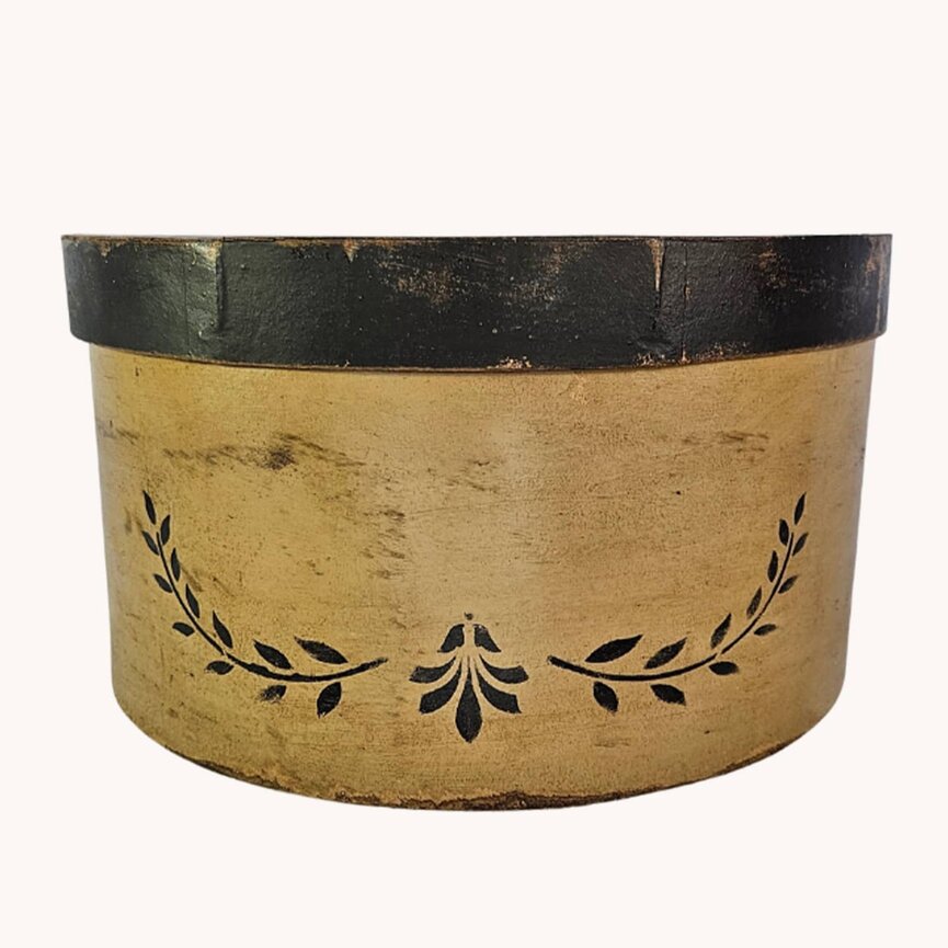 Large Round Buttermilk Box with Lid Primitives & Vintage - 14"x 8"
