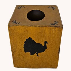 Fall Tissue Box with Turkey - 5.5"