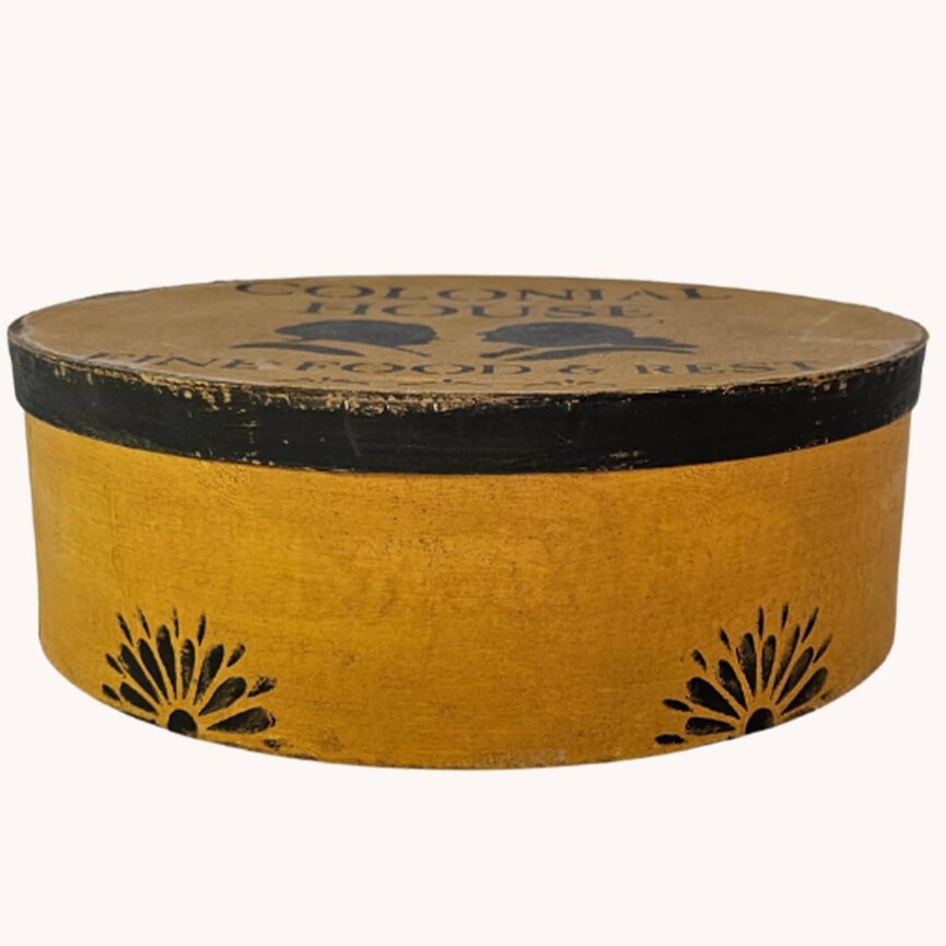 Round Box Colonial House Mustard - 12" Dia x 4" T