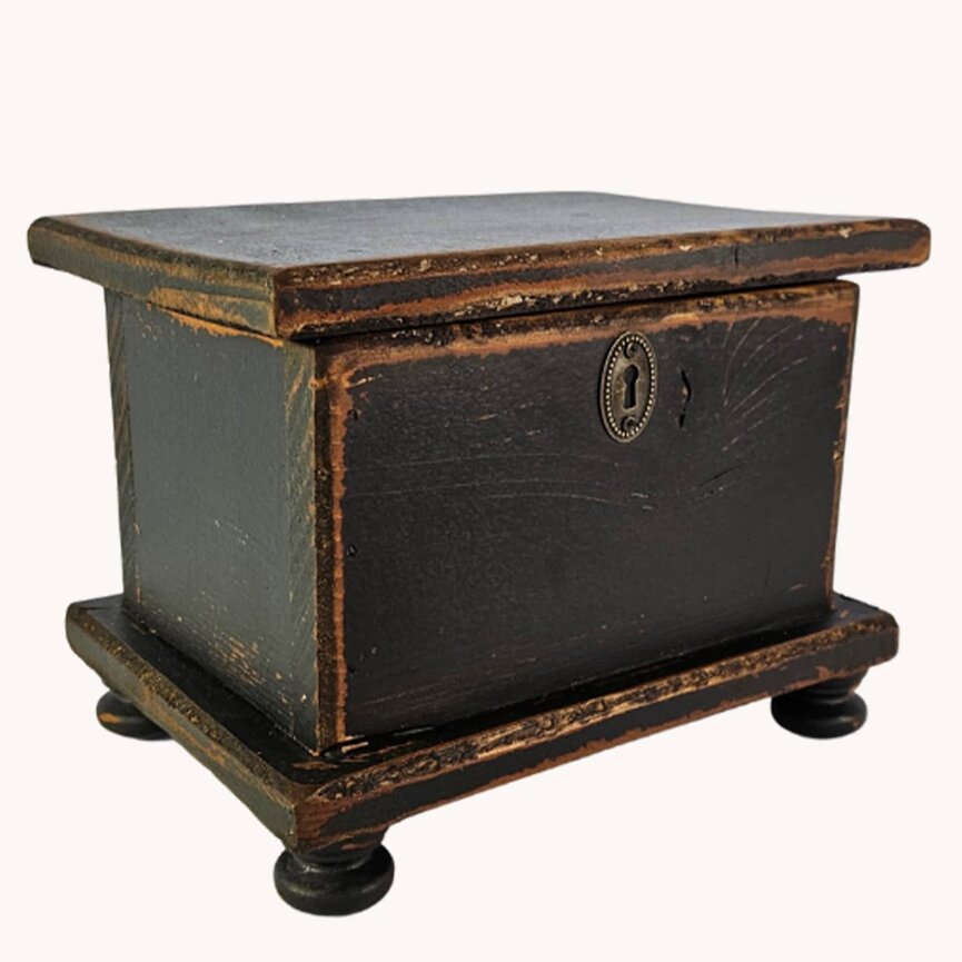 Sugar Box Wooden  Black - 11"x 8"x 8"