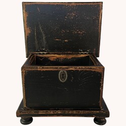 Sugar Box Wooden  Black - 11"x 8"x 8"