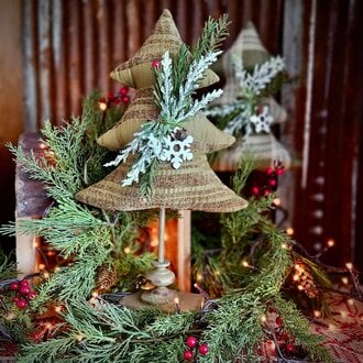 Fabric Christmas Tree On Spindle