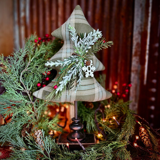Fabric Christmas Tree On Spindle