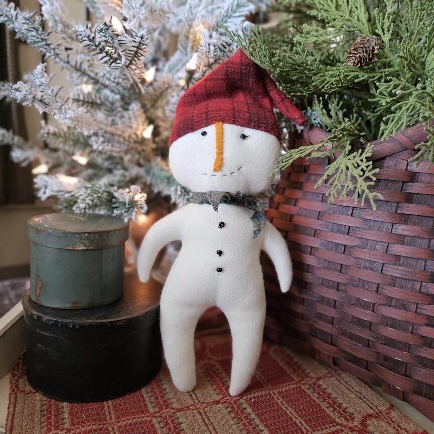 Wool Snow Boy in Red Cap & Scarf