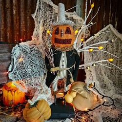 Orange Pumpkin Man Sticks & Squash - 16"