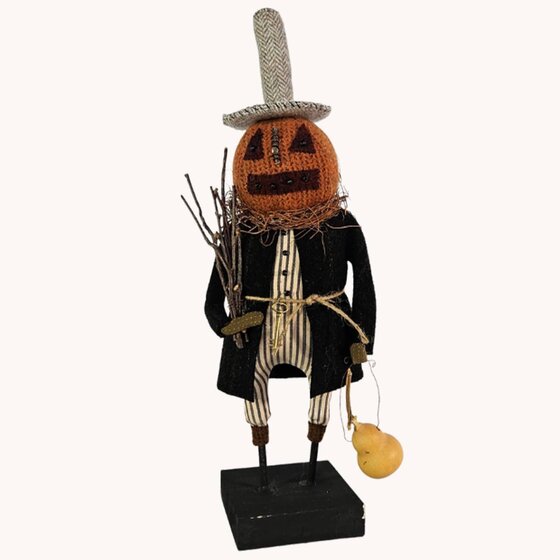Orange Pumpkin Man Sticks & Squash - Tall