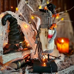 Mouse Witch with Bag of Berry & Sticks - 12"