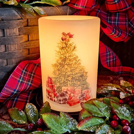 Holiday Tree Candle Sleeve - Vanilla