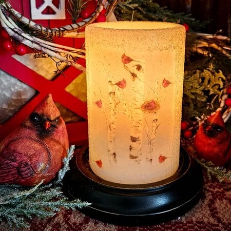 Birch & Cardinals Candle Sleeve Gumdrop