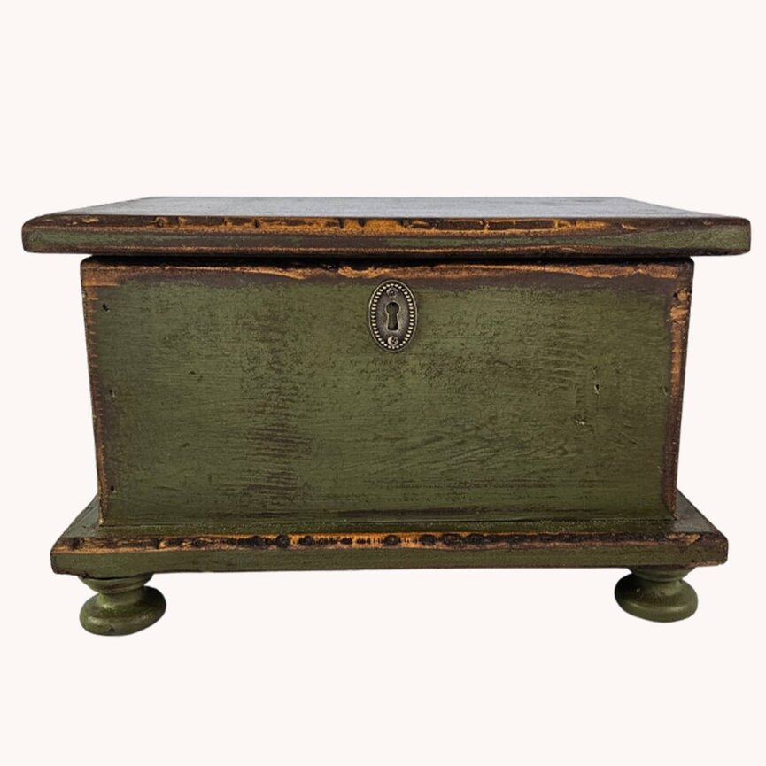 Sugar Box Wooden in Sage Green - 14"x8.5"x8.5"