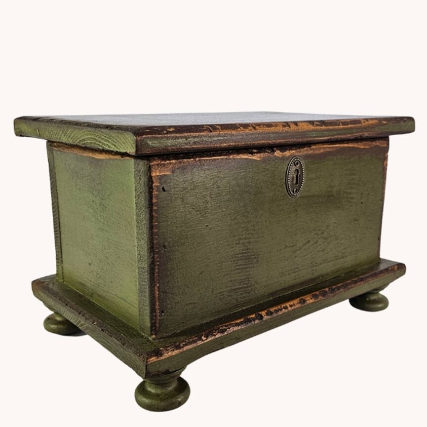 Sugar Box Wooden in Sage Green - 14"x8.5"x8.5"