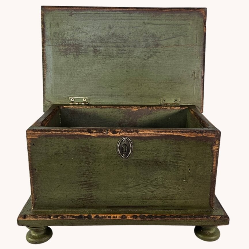 Sugar Box Wooden in Sage Green - 14"x8.5"x8.5"