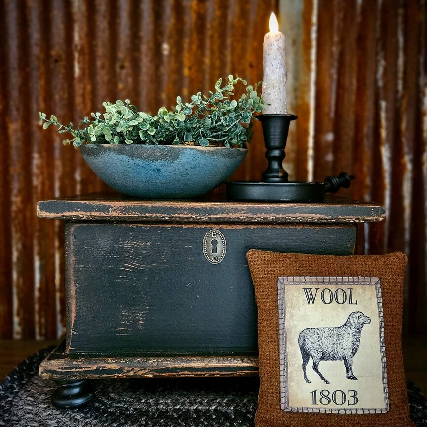 Sugar Box Wooden Black - 14"x 9"x9"