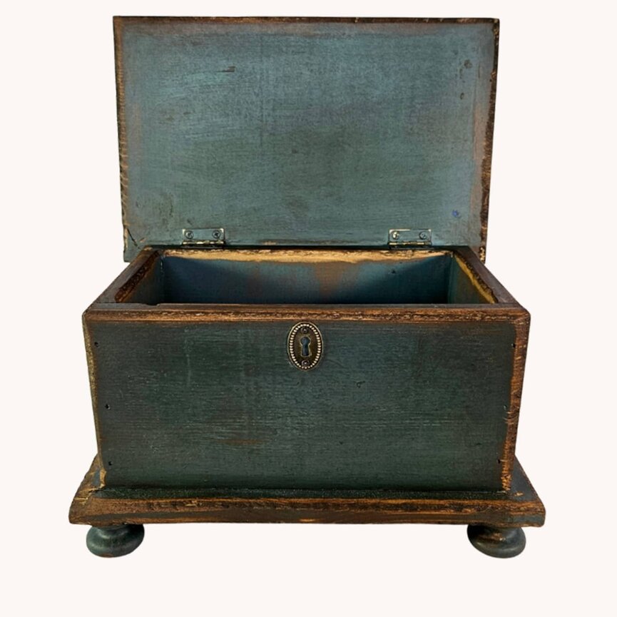 Sugar Box Wooden Arnett Blue - 14"x 8.5"x 8.5"