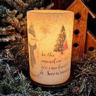 In The Meadow Snowman Candle Sleeve - Gumdrop