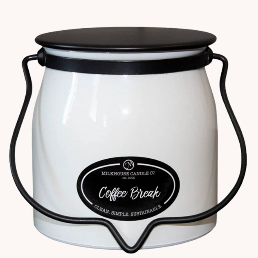 Milkhouse Candle Coffee Break 16oz Butter Jar