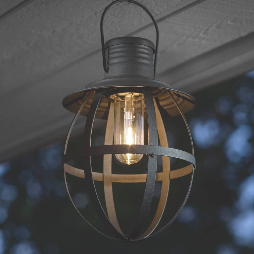 Hanging Lantern Outdoor Dusk To Dawn LED  - 11"x7"