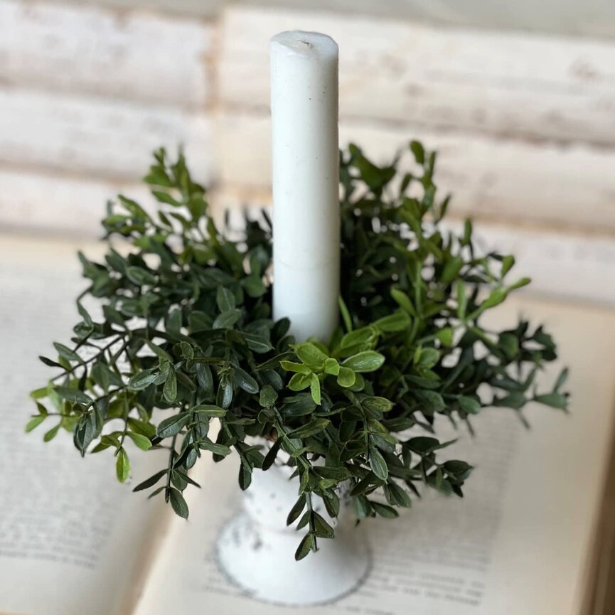 New England Boxwood Candle Ring - 5x2