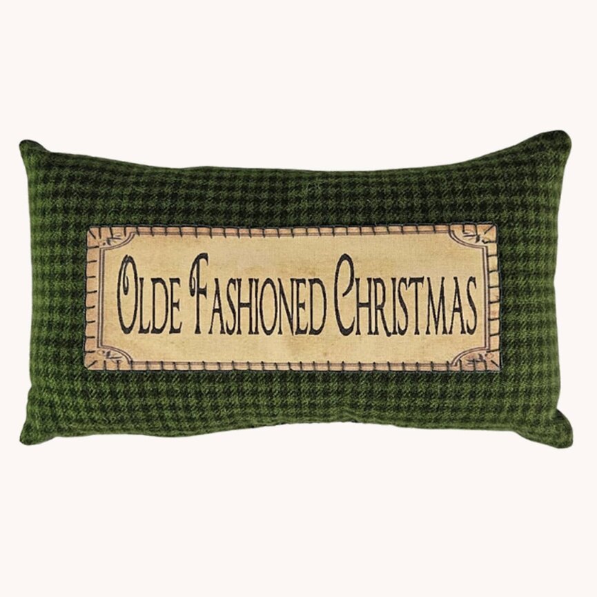 Olde Fashioned Christmas Bowl Filler Green Houndstooth - 5x10
