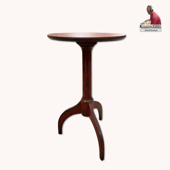 Round Top Shaker Table - Red Over Black