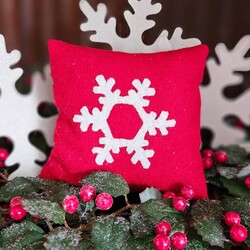 Snowflake Bowl Filler Red, Wool & Flannel - 5X5