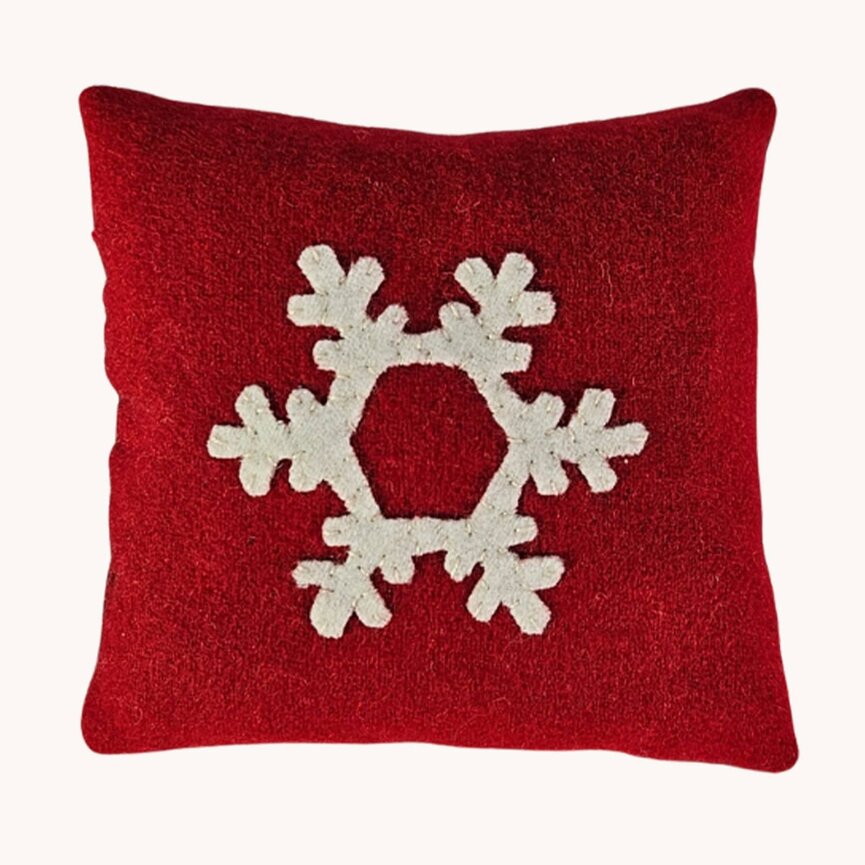 Snowflake Bowl Filler Red, Wool & Flannel - 5X5