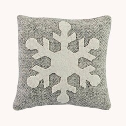 Snowflake Pillow Gray Woold & Flannel - 5x5