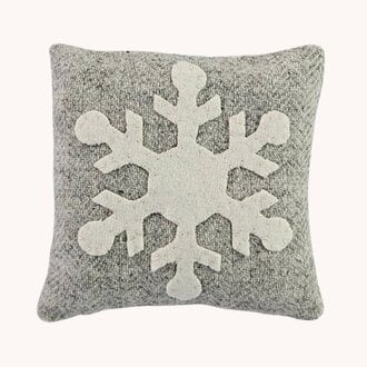 Snowflake Wool Applique Bowl Filler Pillow