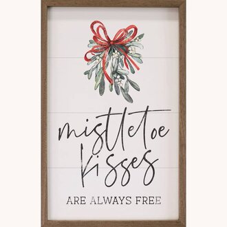 Mistletoe Kisses Framed Sign