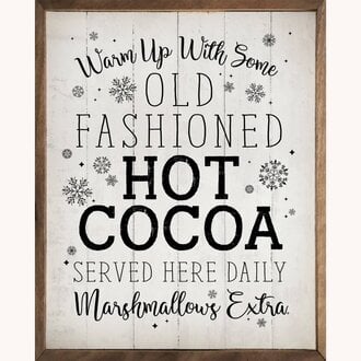 Old Fashioned Hot Cocoa Snowflakes Framed Sign