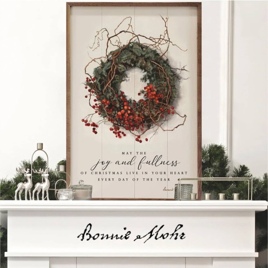 Bonnie Mohr May The Joy And Fullness Wreath Sign